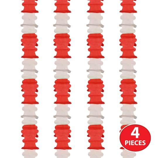 Beistle 14.5ft. Red & White Ceiling Drops, 4ct.